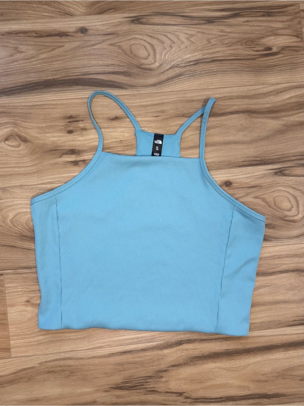 The North Face Sky Blue Ribbed Crop Tank